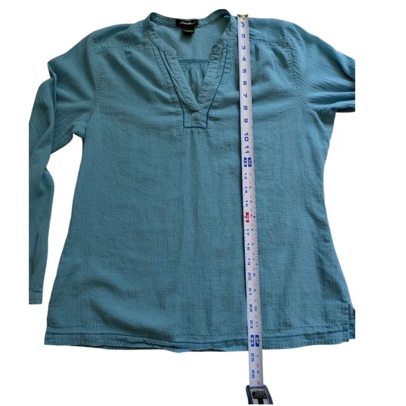 Eddie Bauer Turquoise Blue Blouse Women's Medium - Picture 5 of 9